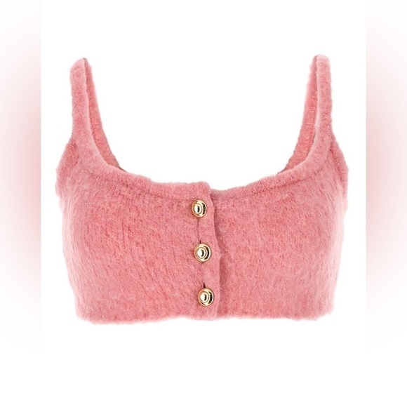 Miu Miu Buttoned Sleeveless Cropped Knitted Top - Picture 1 of 2